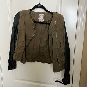 Leather & olive jacket